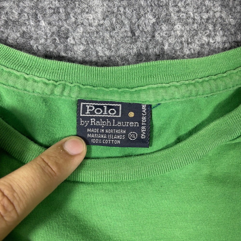 Vintage Polo Ralph Lauren Single Stitch Pocket T-Shirt Mens XL Green - Picture 3 of 8